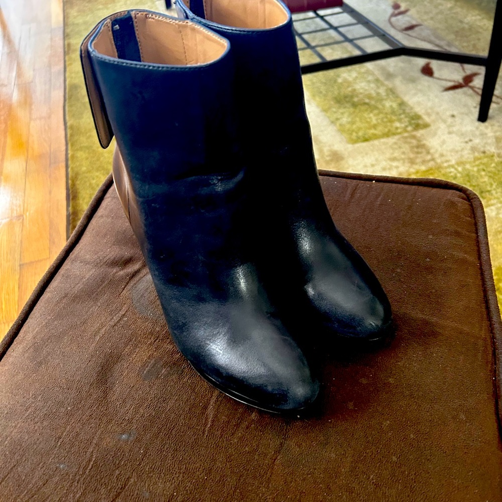 black booties, worn twice